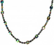 Small Cube Necklace in Crystal Vitrail Medium