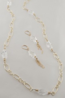 Polygon Chain Necklace & Earrings
