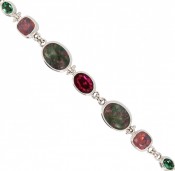 Ruby Fusite & Swarovski Crystal Bracelet