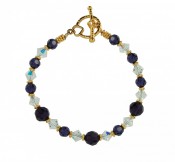 Purple Velvet & Clear Bracelet