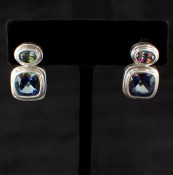 Mystic & Blue Passion Topaz Cushion Post Earrings