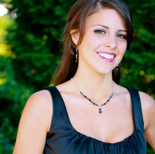 Crystal Lite Necklace in Sterling Silver Jet (Black) shown with the Crystal Dangle Earrings in Jet (Black).