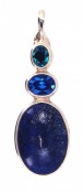 Lapis, Swarovski Sapphire & Indicolite Pendant