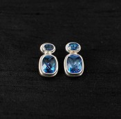 Neptune Topaz Two-Stone Post Earrings