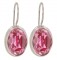 Swarovski Crystal Oval Gemstone Earrings in Rose