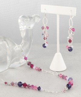 Cupid Necklace shown with the Cupid Cluster Earrings.