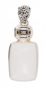 Genuine Alabaster & Swarovski Clear Crystal Pendant