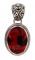 Swarovski Crystal Oval Gemstone Pendant in Siam (Red)