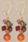Crystal Cluster Earrings in 18k Gold Vermeil Dark Multi