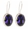 Swarovski Crystal Oval Gemstone Earrings in Purple Velvet