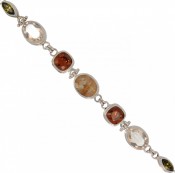 Rutilated Quartz & Swarovski Crystal Bracelet