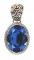 Swarovski Crystal Oval Gemstone Pendant in Sapphire