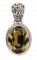 Swarovski Crystal Oval Gemstone Pendant in Khaki