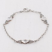 Diamond-Cut Cubic Zirconia & Marcasite Bracelet