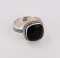 Swarovski Crystal Cushion Cut Ring in Jet (Black)